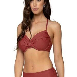 Sunsets Tuscan Red Crossroads Underwire Swim Top 38D/40C NWT